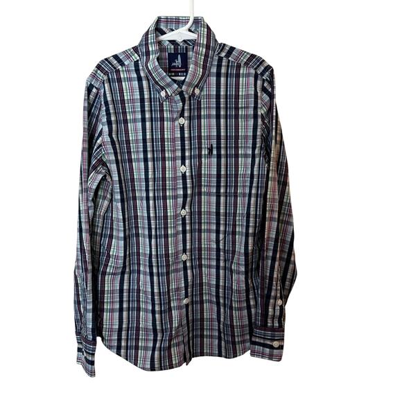 Johnnie-O Shirt Boys Size 10 Prep-Performance‎ Long Sleeve Button Down Plaid - Picture 1 of 7